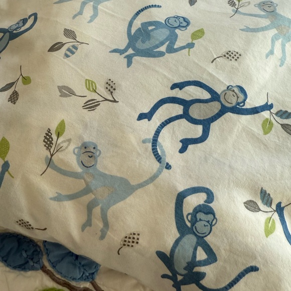 Blue Monkey Crib Set - PotteryBarn - Picture 2 of 5